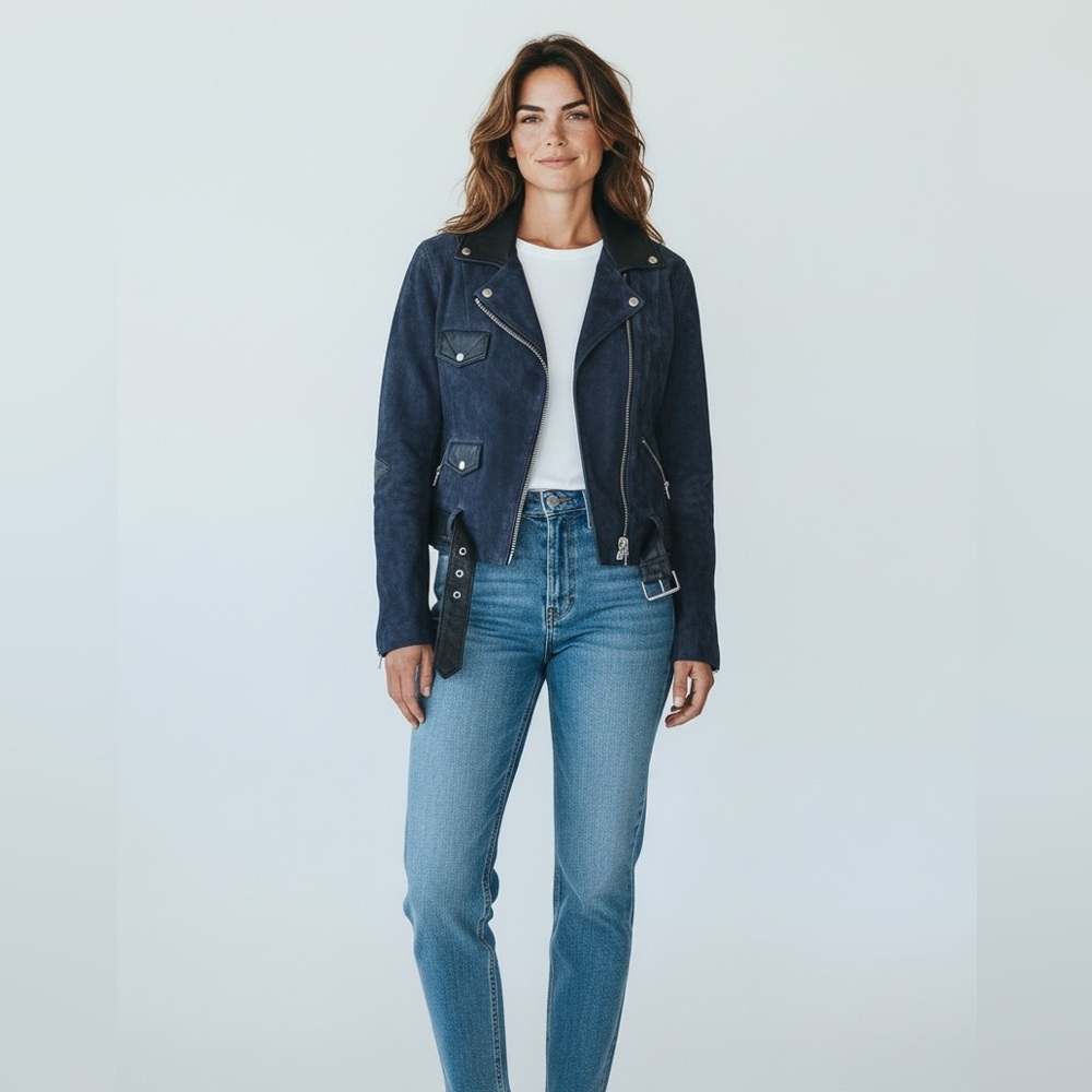 Veda Midnight Blue Bomber Jacket